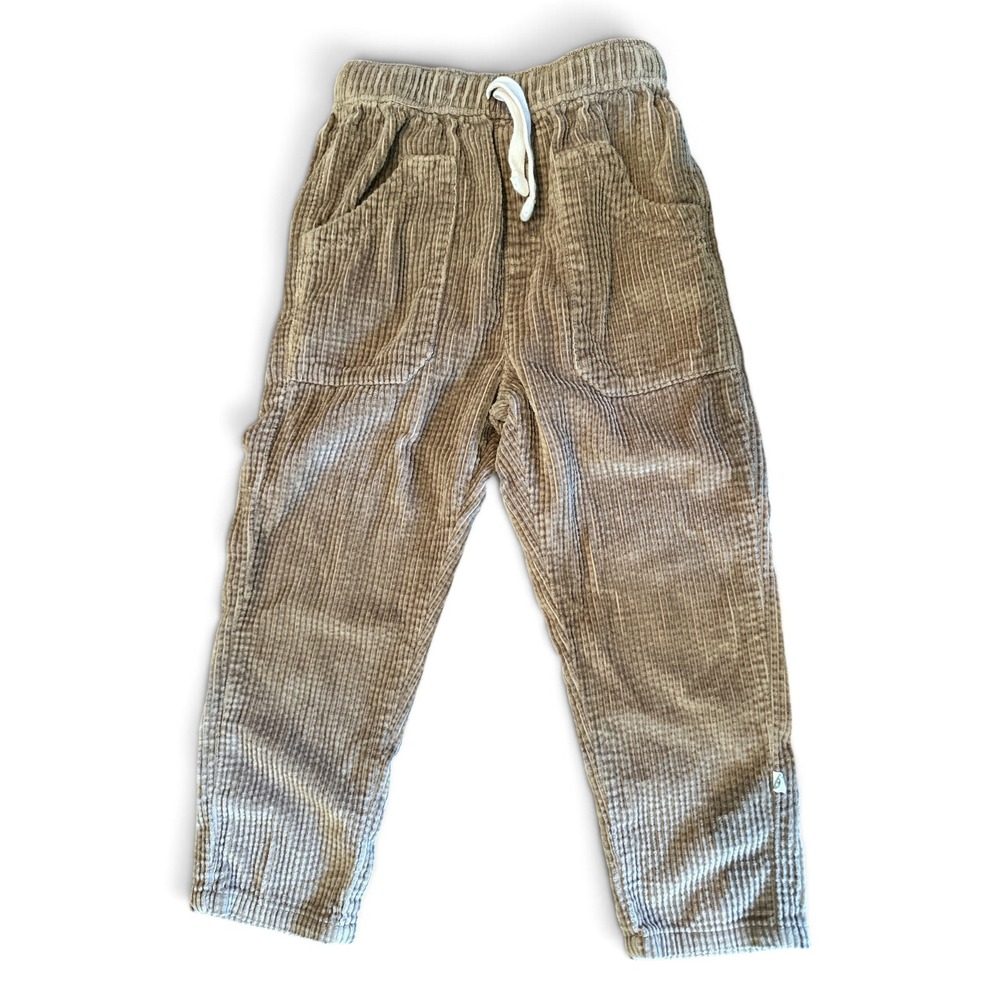 Easy-Peasy Boys Tan Organic Cotton Corduroy Pants Size 4T Elastic Waist